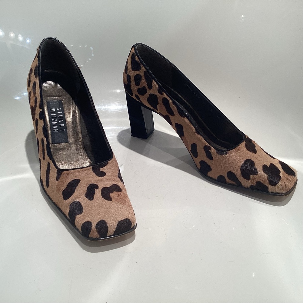 Stuart Weitzman Animal Print Block Heels